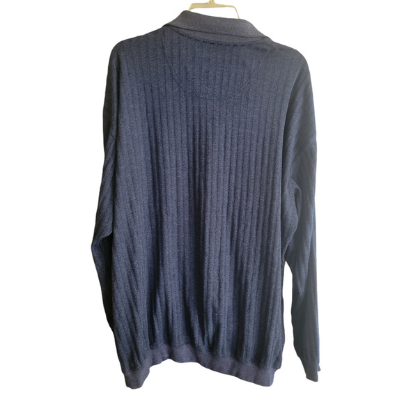 Oak Creek Mens Sweater Size 2XLT dadcore Granddad Long Sleeve Soft Color Blue - Picture 5 of 11